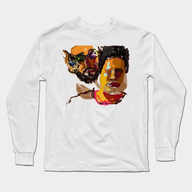 Fractured Portrait Long Sleeve T-Shirt by EyeRise